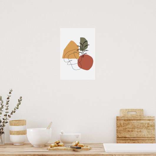 Geometrisch, abstract, minimaal, modern, pastel, P Poster (Keuken)