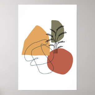 Geometrisch, abstract, minimaal, modern, pastel, P Poster