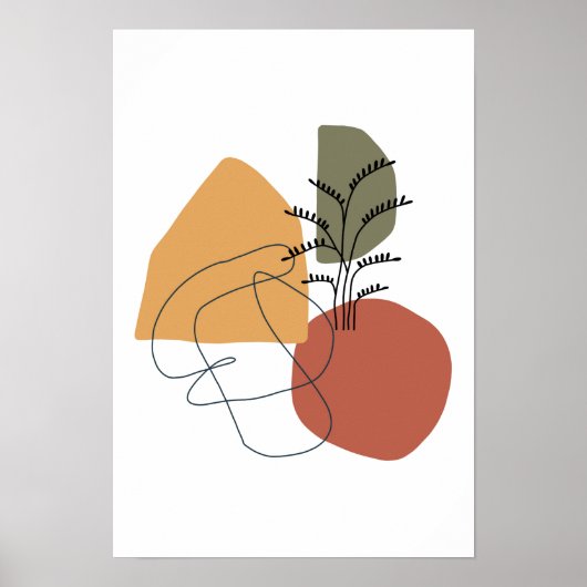 Geometrisch, abstract, minimaal, modern, pastel, P Poster (Voorkant)