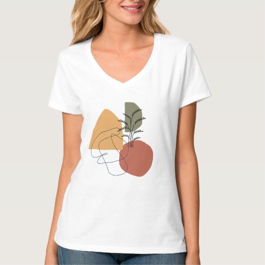 Geometrisch, abstract, minimaal, modern, pastel, p t-shirt (Voorkant)