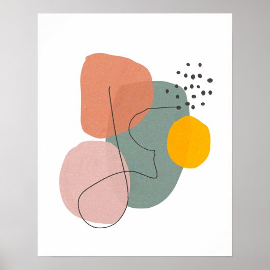 Geometrisch, abstract, minimaal, modern, pastel poster (Voorkant)