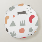 Geometrisch, abstract, minimaal, modern, pastel Ro Rond Kussen (Achterkant)