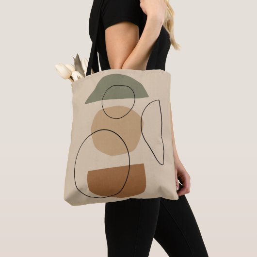 Geometrisch, abstract, minimaal, modern, pastel tote bag (Dichtbij)