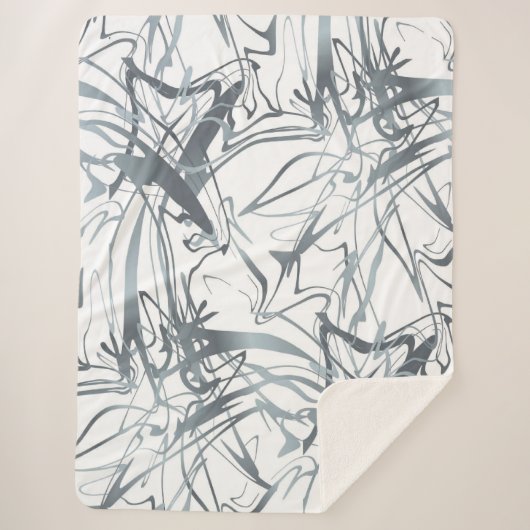 Geometrisch Abstract minimumvormig ontwerp Sherpa Deken (Voorkant)