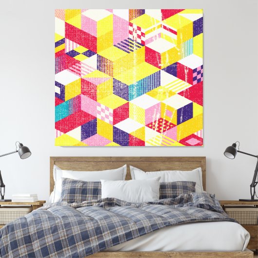 Geometrisch, abstract naadloos  ontwerp. canvas afdruk (Insitu (Slaapkamer))