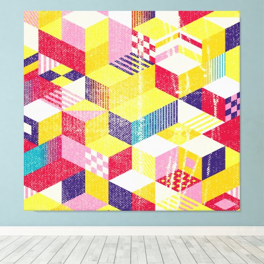 Geometrisch, abstract naadloos ontwerp. canvas afdruk (Insitu (Houten vloer))