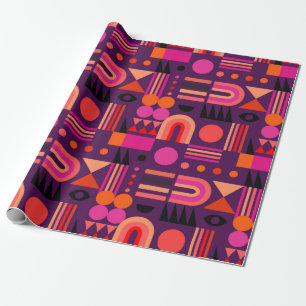 Geometrisch abstract naadloos patroon met vormen v cadeaupapier