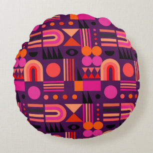 Geometrisch abstract naadloos patroon met vormen v rond kussen