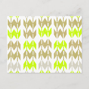 Geometrisch abstract neonpatroon van tribaal chevr briefkaart