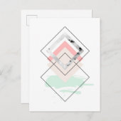 Geometrisch abstract ontwerp briefkaart (Voorkant / Achterkant)