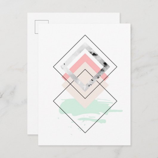 Geometrisch abstract ontwerp briefkaart (Voorkant / Achterkant)