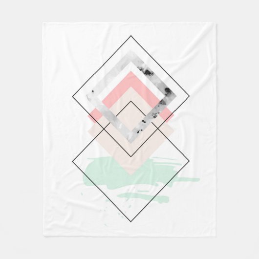 Geometrisch abstract ontwerp fleece deken (Voorkant)