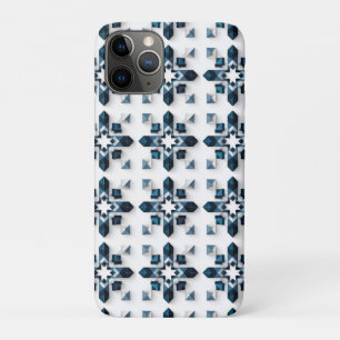 Geometrisch Abstract Ontwerp in Blauw en Wit Case-Mate iPhone Case