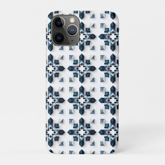 Geometrisch Abstract Ontwerp in Blauw en Wit Case-Mate iPhone Case (Achterkant)