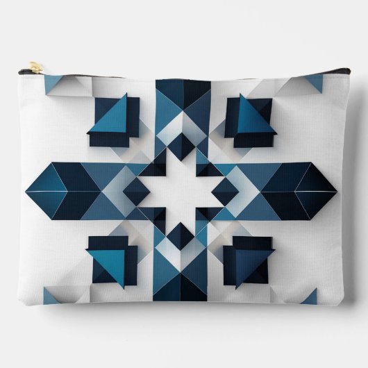Geometrisch Abstract Ontwerp in Blauw en Wit Etui (Voorkant)