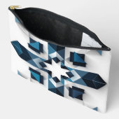 Geometrisch Abstract Ontwerp in Blauw en Wit Etui (Open)