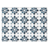 Geometrisch abstract ontwerp in blauw en wit tafelkleed (Voorkant (Horizontaal))