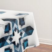 Geometrisch abstract ontwerp in blauw en wit tafelkleed (Voorbeeld)