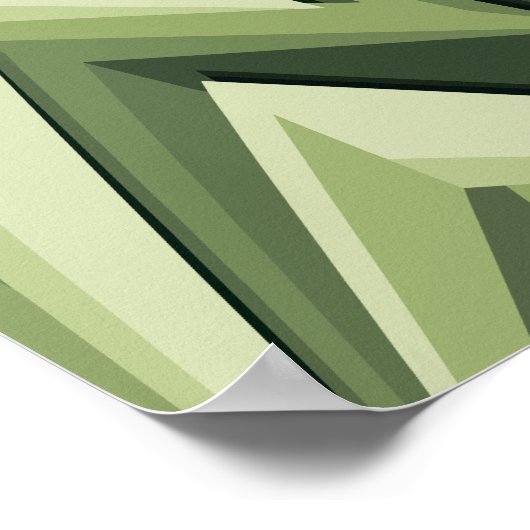 Geometrisch abstract ontwerp in groene tinten poster (Hoek)