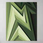 Geometrisch abstract ontwerp in groene tinten poster (Voorkant)