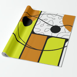 Geometrisch abstract ontwerp met vette vormen cadeaupapier