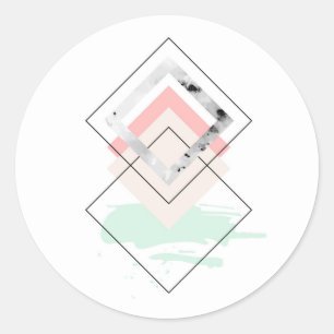 Geometrisch abstract ontwerp ronde sticker