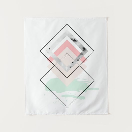 Geometrisch abstract ontwerp wandkleed (Voorkant)