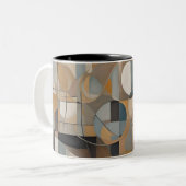 Geometrisch abstract ontworpen koffie-mok tweekleurige koffiemok (Voorkant links)