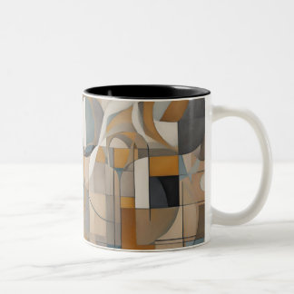 Geometrisch abstract ontworpen koffie-mok tweekleurige koffiemok