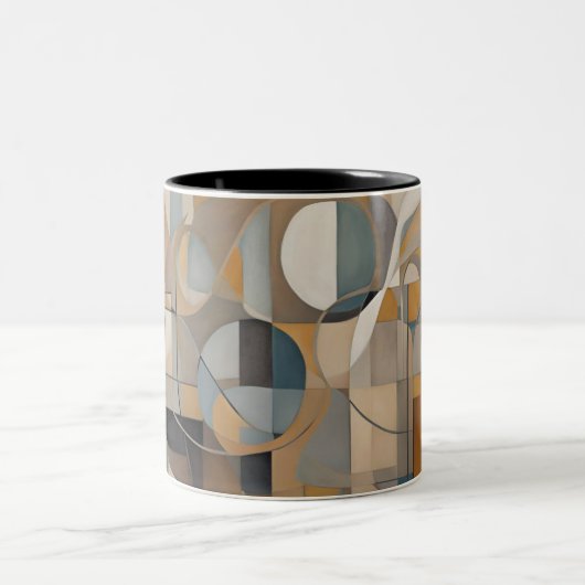 Geometrisch abstract ontworpen koffie-mok tweekleurige koffiemok (Center)