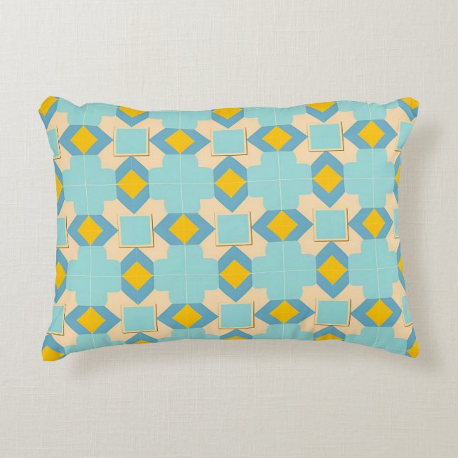Geometrisch Abstract Patroon Accent Kussen (Voorkant)