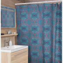 Geometrisch Abstract Patroon Blauw Rood