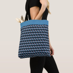 GEOMETRISCH ABSTRACT PATROON BLAUW ZWART ROOD CIRK TOTE BAG