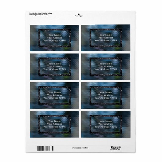 Geometrisch, abstract, patroon etiket (Full Sheet)