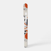 Geometrisch abstract patroon in koraal, rood & ivo iPhone hoesje (Linkerkant)