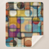 Geometrisch abstract patroon in laag-poly pixelkun sherpa deken (Voorkant)