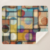 Geometrisch abstract patroon in laag-poly pixelkun sherpa deken (Voorkant (horizontaal))