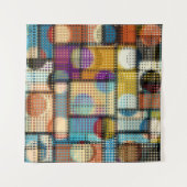 Geometrisch abstract patroon in laag-poly pixelkun wandkleed (Voorkant (horizontaal))