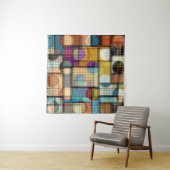 Geometrisch abstract patroon in laag-poly pixelkun wandkleed (In Situ (horizontaal))