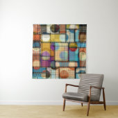 Geometrisch abstract patroon in laag-poly pixelkun wandkleed (In situ)