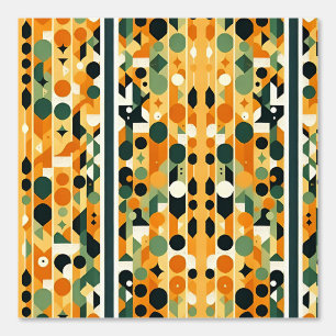 Geometrisch Abstract patroon in warme tinten Behang