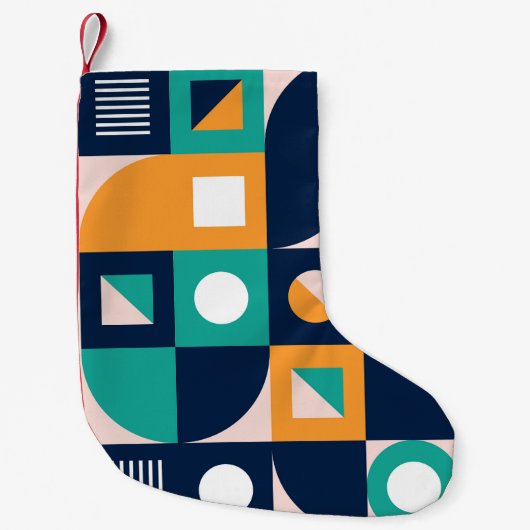 Geometrisch abstract patroon: kleurrijk, modern de kleine kerstsok (Voorkant)