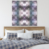 Geometrisch abstract patroon met draadframe kubuss canvas afdruk (Insitu (Slaapkamer))