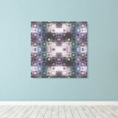 Geometrisch abstract patroon met draadframe kubuss canvas afdruk (Insitu (Houten vloer))