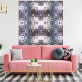 Geometrisch abstract patroon met draadframe kubuss canvas afdruk (Insitu (Woonkamer))