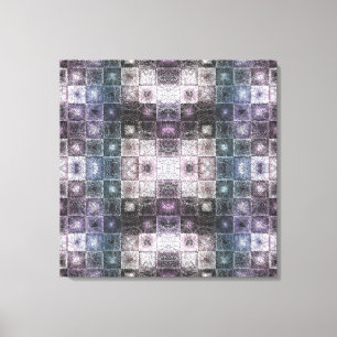 Geometrisch abstract patroon met draadframe kubuss canvas afdruk