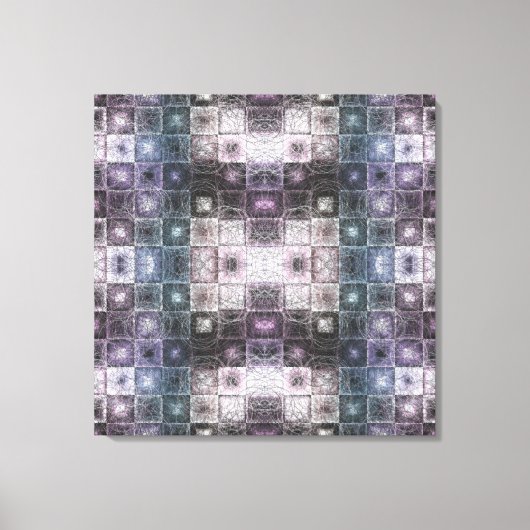 Geometrisch abstract patroon met draadframe kubuss canvas afdruk (Voorkant)