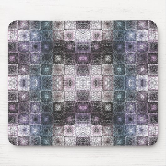 Geometrisch abstract patroon met draadframe kubuss muismat (Voorkant)