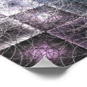 Geometrisch abstract patroon met draadframe kubuss poster (Hoek)