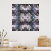Geometrisch abstract patroon met draadframe kubuss poster (Keuken)